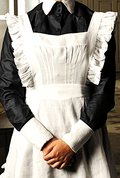 Georgian Victorian Maid outfit -Frilly Apron , Black Dress and Accessories