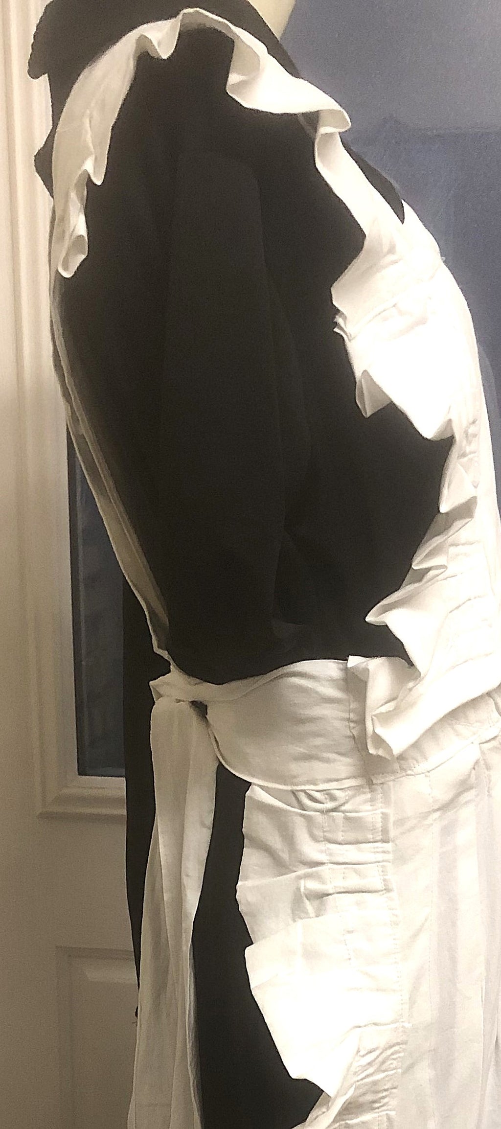 Georgian Victorian Maid outfit -Frilly Apron , Black Dress and Accessories